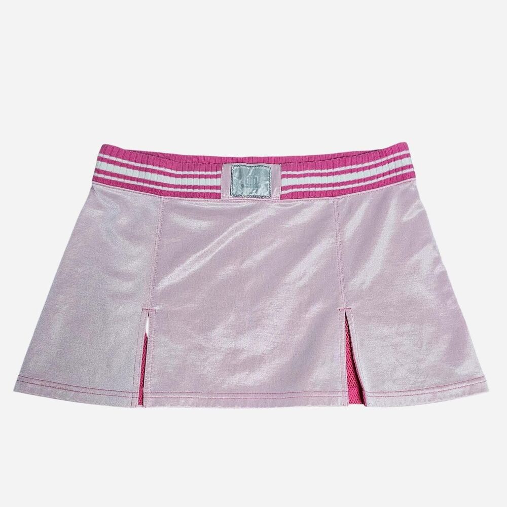 Y2K Pink mini skirt JLO satin glam sporty look